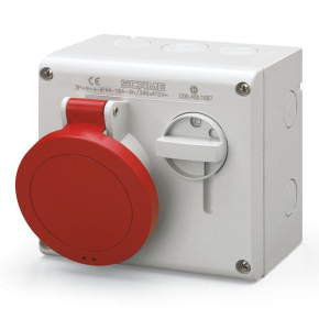 Scame 500.M3286 Socket Swd 3P+E 32A Red